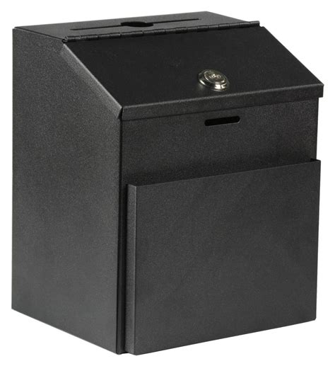 metal locked donation box|mountable donation box with lock.